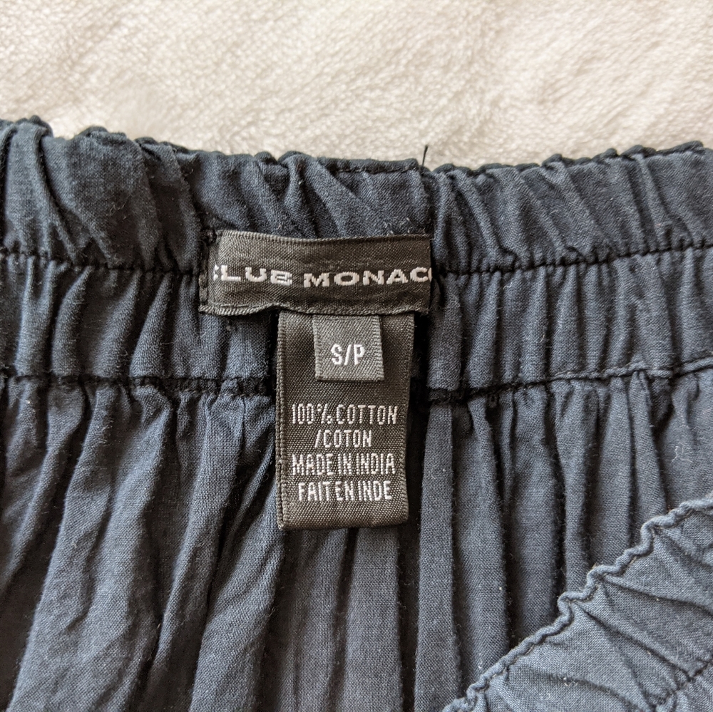 Club Monaco Black Sheer Cotton A-Line Skirt - Picture 7 of 8